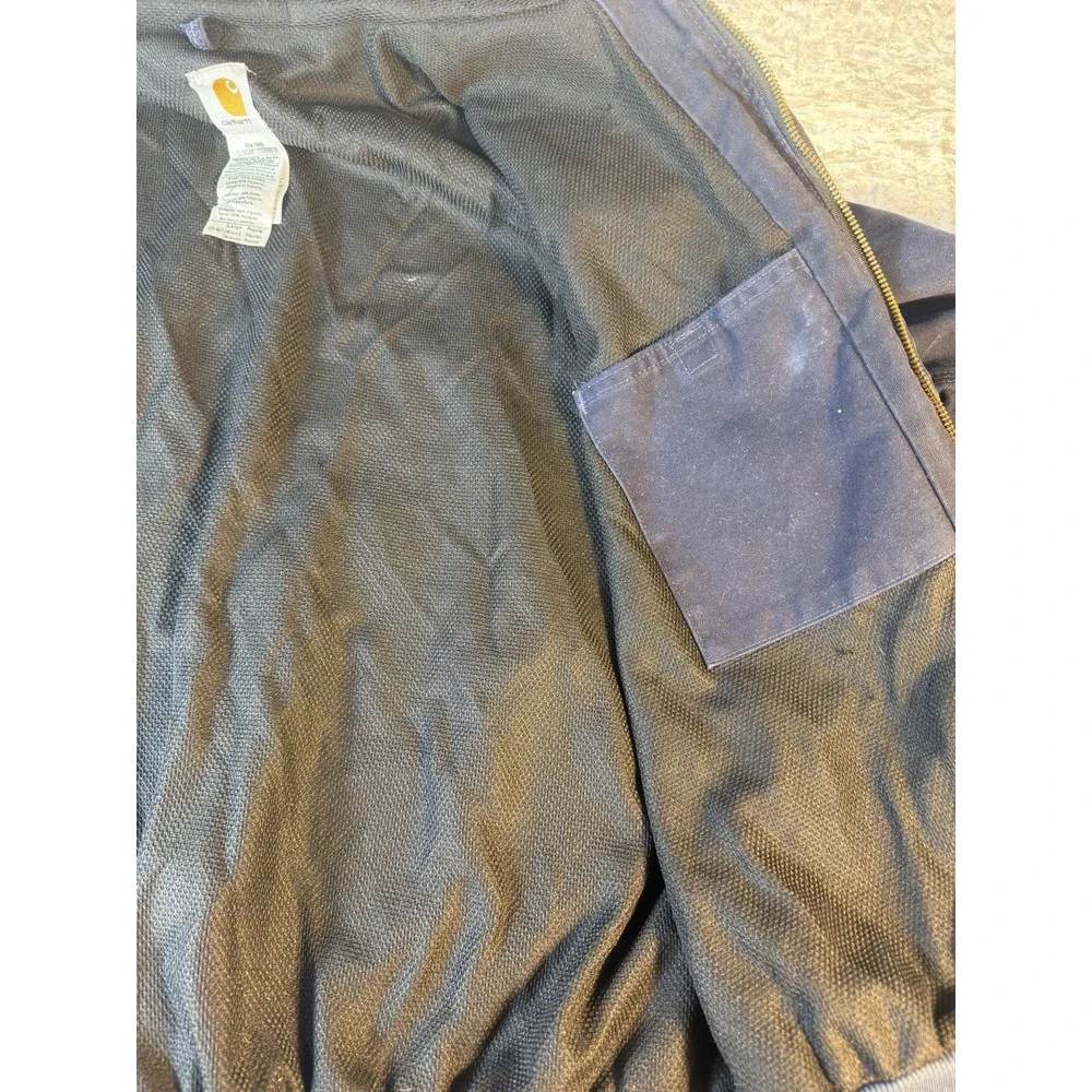 Carhartt J140 Active Jacket Large‎ Regular MDT Blue Hooded Duck Canvas Workwear